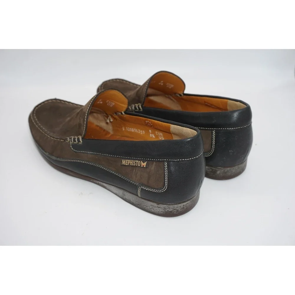 Mephisto‎ Cool-Air Loafers Mens 8.5 Brown Leather Slip On Comfort Casual Shoes